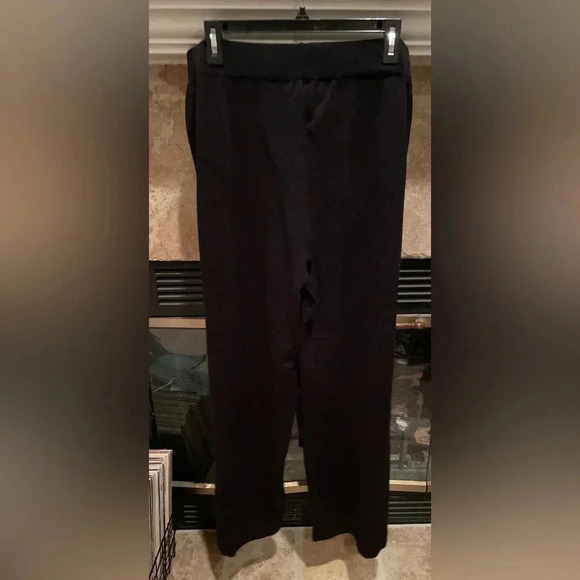 NWT Women's Keren Hart Black Wide Leg Knit Pants 1X Minimalist Monochrome - Picture 1 of 13